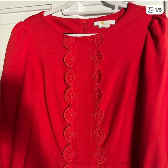 Boden Dresses & Skirts - Christmas holiday Boden Red Dress with Scalloped Detail